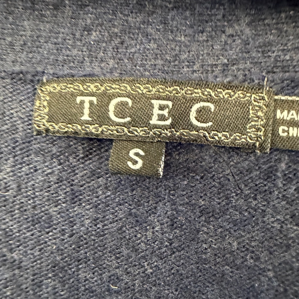 TCEC Deep Blue Angora Blend Button-Up Cardigan - Picture 2 of 3